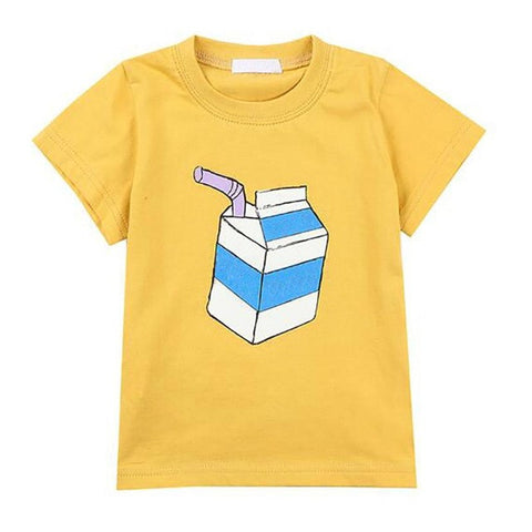 Summer Children Boys T-shirt Cartoon Pattern Short Sleeve Tops Kids T-Shirt Tees boys clothes