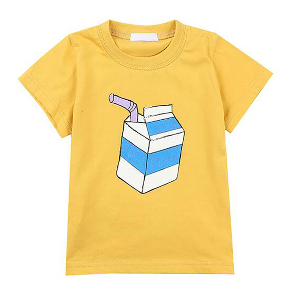 Boys Tees Summer Tops Cartoon Pattern Cotton Boy Short Sleeve T-shirts