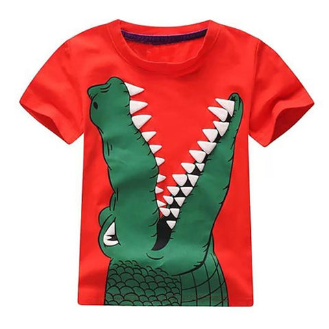 Boys Tops Summer Novelty T shirts Boys Tee Shirt Cotton Animal Pattern Print