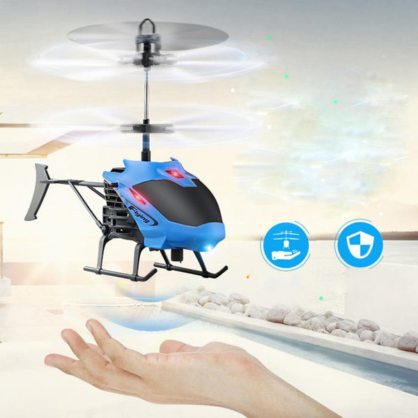 Flying Mini RC Infraed Induction Helicopter Aircraft Flashing Light Toys For Kid