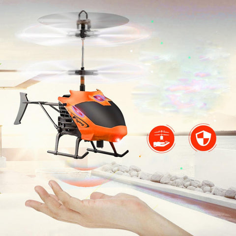 Flying Mini RC Infraed Induction Helicopter Aircraft Flashing Light Toys For Kid