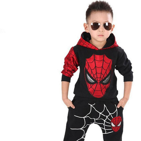 Children Clothing Marvel Comic Spiderman Set Sport Suit 2 Pcs