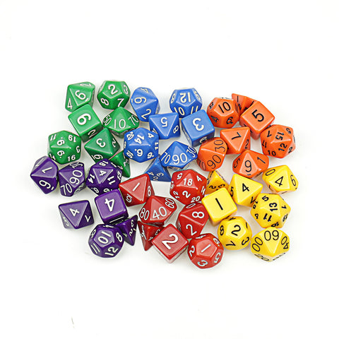 6 colors 7Pcs/lot Clear Sided Die D4 D6 D8 D10 D12 D20 MTG Magic the G