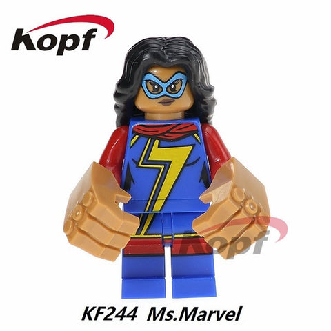 20Pcs Super Heroes Star Wars Ms. Marvel Joker Vacation Batman Luke Skywalker Bricks Building Blocks